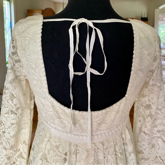 Free People White Lace Longsleeve Fairytale Dress - Picture 5 of 13